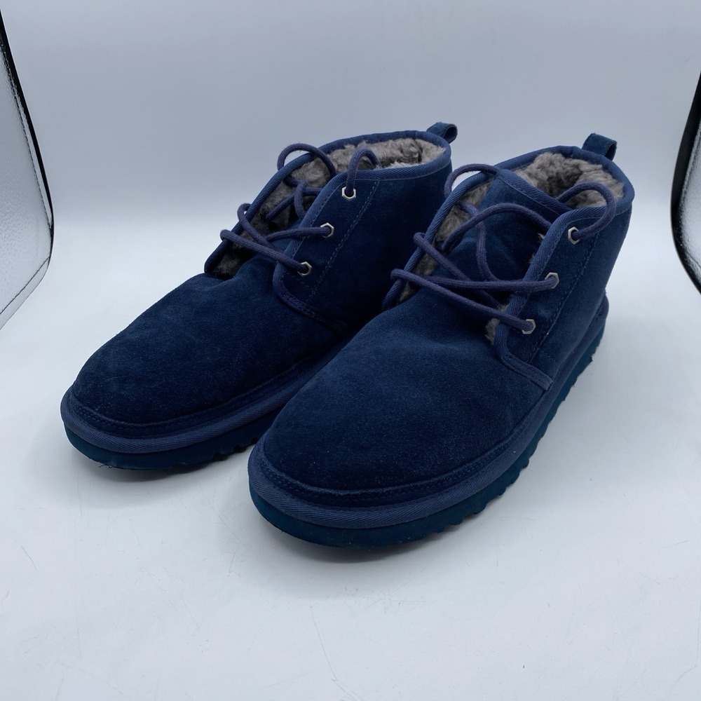 UGG Neumel Chukka Boots Mens 13 Navy Suede Sheepskin Lined 3236 Classic
